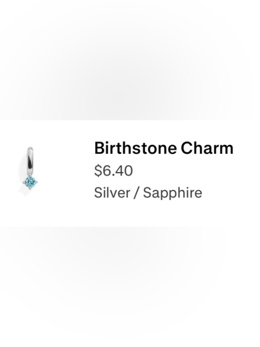 Wear Felicity Birthstone Charm Bracelet Accent — Silver with Sapphire Blue Stone